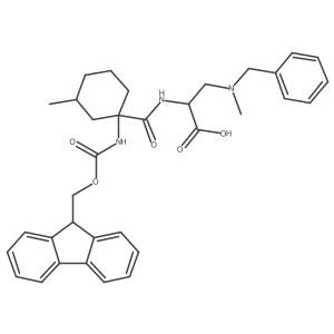 3-[benzyl(methyl)amino]-2-{[1-({[(9H-fluoren-9-yl)methoxy]carbonyl}amino)-3-methylcyclohexyl]formamido}propanoic acid结构式