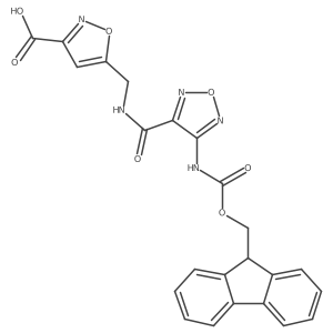 5-({[4-({[(9H-fluoren-9-yl)methoxy]carbonyl}amino)-1,2,5-oxadiazol-3-yl]formamido}methyl)-1,2-oxazole-3-carboxylic acid Structure