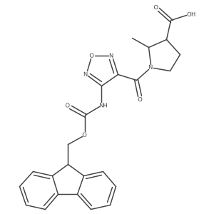 1-[4-({[(9H-fluoren-9-yl)methoxy]carbonyl}amino)-1,2,5-oxadiazole-3-carbonyl]-2-methylpyrrolidine-3-carboxylic acid结构式