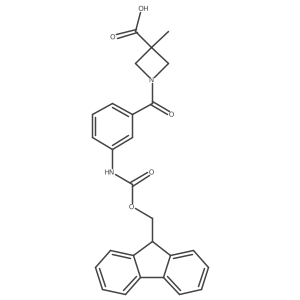 1-[3-({[(9H-fluoren-9-yl)methoxy]carbonyl}amino)benzoyl]-3-methylazetidine-3-carboxylic acid结构式