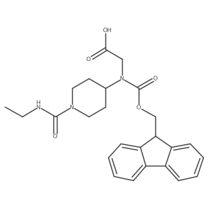 2-{[1-(ethylcarbamoyl)piperidin-4-yl]({[(9H-fluoren-9-yl)methoxy]carbonyl})amino}acetic acid Structure