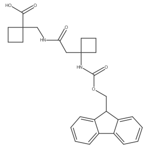 1-({2-[1-({[(9H-fluoren-9-yl)methoxy]carbonyl}amino)cyclobutyl]acetamido}methyl)cyclobutane-1-carboxylic acid结构式