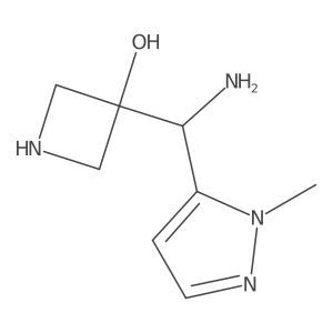3-[amino(1-methyl-1H-pyrazol-5-yl)methyl]azetidin-3-ol结构式