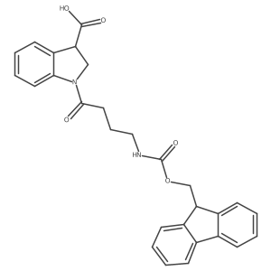 1-[4-({[(9H-fluoren-9-yl)methoxy]carbonyl}amino)butanoyl]-2,3-dihydro-1H-indole-3-carboxylic acid Structure