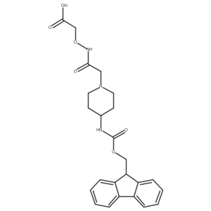 2-({2-[4-({[(9H-fluoren-9-yl)methoxy]carbonyl}amino)piperidin-1-yl]acetamido}oxy)acetic acid结构式