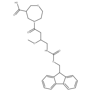 4-[4-({[(9H-fluoren-9-yl)methoxy]carbonyl}amino)-3-methoxybutanoyl]-1,4-oxazepane-6-carboxylic acid结构式