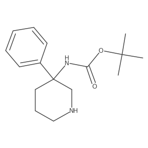 tert-butyl N-(3-phenylpiperidin-3-yl)carbamate结构式