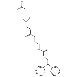 2-(3-{[4-({[(9H-fluoren-9-yl)methoxy]carbonyl}amino)but-2-enamido]methyl}cyclobutyl)acetic acid Structure