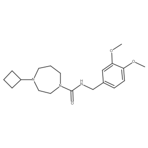 4-cyclobutyl-N-[(3,4-dimethoxyphenyl)methyl]-1,4-diazepane-1-carboxamide Structure
