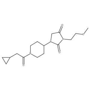 1-[1-(2-Cyclopropylacetyl)piperidin-4-yl]-3-(2-methoxyethyl)imidazolidine-2,4-dione结构式