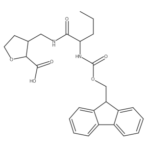 (2RS,3RS)-3-{[(2S)-2-({[(9H-fluoren-9-yl)methoxy]carbonyl}amino)pentanamido]methyl}oxolane-2-carboxylic acid结构式