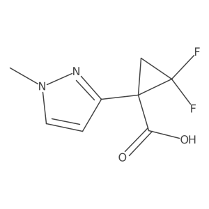 2,2-difluoro-1-(1-methyl-1H-pyrazol-3-yl)cyclopropane-1-carboxylic acid Structure