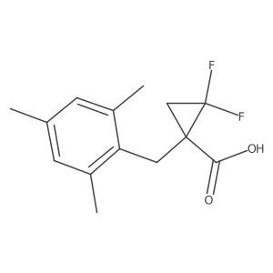2,2-Difluoro-1-[(2,4,6-trimethylphenyl)methyl]cyclopropane-1-carboxylic acid Structure