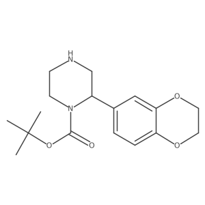 Tert-butyl 2-(2,3-dihydro-1,4-benzodioxin-6-yl)piperazine-1-carboxylate结构式