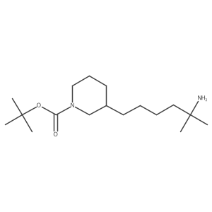 Tert-butyl 3-(5-amino-5-methylhexyl)piperidine-1-carboxylate结构式