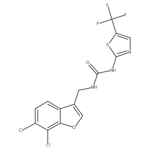 1-[(6,7-Dichloro-1-benzofuran-3-yl)methyl]-3-[5-(trifluoromethyl)-1,3-thiazol-2-yl]urea Structure