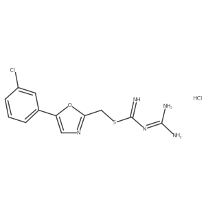 N-[amino({[5-(3-chlorophenyl)-1,3-oxazol-2-yl]methyl}sulfanyl)methylidene]guanidine hydrochloride结构式