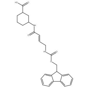 rac-(1R,3S)-3-[4-({[(9H-fluoren-9-yl)methoxy]carbonyl}amino)but-2-enamido]cyclohexane-1-carboxylic acid结构式
