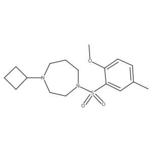 1-Cyclobutyl-4-((2-methoxy-5-methylphenyl)sulfonyl)-1,4-diazepane Structure