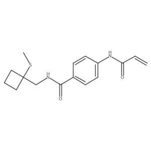 N-[(1-Methylsulfanylcyclobutyl)methyl]-4-(prop-2-enoylamino)benzamide结构式
