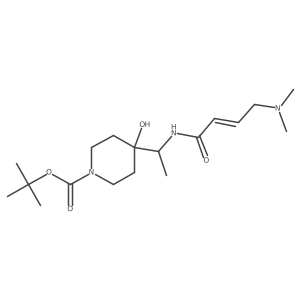 tert-butyl 4-{1-[(2E)-4-(dimethylamino)but-2-enamido]ethyl}-4-hydroxypiperidine-1-carboxylate结构式