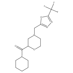 2-(Piperidine-1-carbonyl)-4-{[5-(trifluoromethyl)-1,3,4-oxadiazol-2-yl]methyl}morpholine Structure