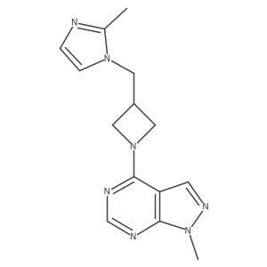 2-methyl-1-[(1-{1-methyl-1H-pyrazolo[3,4-d]pyrimidin-4-yl}azetidin-3-yl)methyl]-1H-imidazole结构式