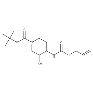 rac-tert-butyl (3R,4R)-3-hydroxy-4-{[(prop-2-en-1-yloxy)carbonyl]amino}piperidine-1-carboxylate Structure