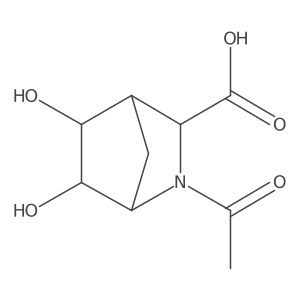 2-Acetyl-5,6-dihydroxy-2-azabicyclo[2.2.1]heptane-3-carboxylic acid结构式