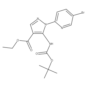 ethyl 1-(5-bromopyridin-2-yl)-5-{[(tert-butoxy)carbonyl]amino}-1H-pyrazole-4-carboxylate结构式