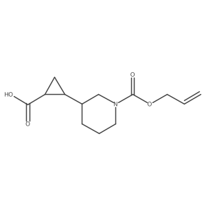 2-{1-[(Prop-2-en-1-yloxy)carbonyl]piperidin-3-yl}cyclopropane-1-carboxylic acid结构式