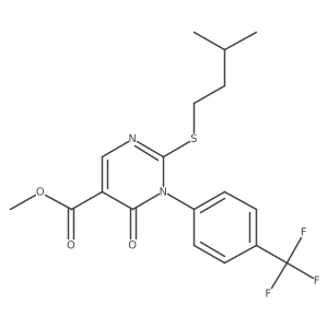 Methyl 2-[(3-methylbutyl)sulfanyl]-6-oxo-1-[4-(trifluoromethyl)phenyl]-1,6-dihydropyrimidine-5-carboxylate结构式