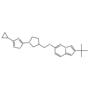 5-{3-[({2-Tert-butylimidazo[1,2-b]pyridazin-6-yl}oxy)methyl]pyrrolidin-1-yl}-3-cyclopropyl-1,2,4-thiadiazole Structure