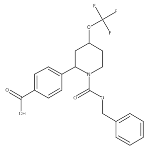 rel-4-((2S,4S)-1-((Benzyloxy)carbonyl)-4-(trifluoromethoxy)piperidin-2-yl)benzoic acid结构式