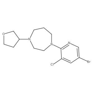 1-(5-Bromo-3-chloropyridin-2-yl)-4-(oxolan-3-yl)-1,4-diazepane结构式