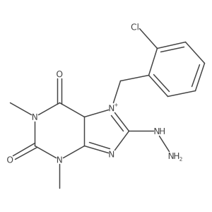 7-[(2-chlorophenyl)methyl]-8-hydrazinyl-1,3-dimethyl-5H-purin-7-ium-2,6-dione结构式