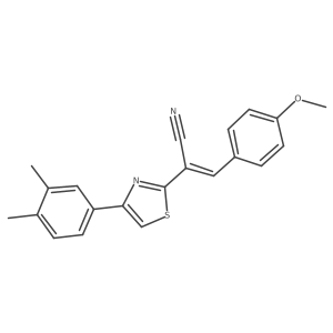 (2Z)-2-[4-(3,4-dimethylphenyl)-1,3-thiazol-2-yl]-3-(4-methoxyphenyl)prop-2-enenitrile Structure