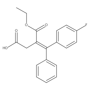 3-Ethoxycarbonyl-4-(4-fluorophenyl)-4-phenylbut-3-enoic acid Structure
