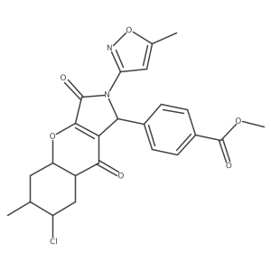 methyl 4-[7-chloro-6-methyl-2-(5-methyl-1,2-oxazol-3-yl)-3,9-dioxo-4a,5,6,7,8,8a-hexahydro-1H-chromeno[2,3-c]pyrrol-1-yl]benzoate结构式