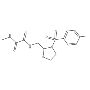 N-methyl-N'-[[3-(p-tolylsulfonyl)oxazolidin-2-yl]methyl]oxamide Structure