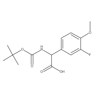 Tert-butoxycarbonylamino-(3-fluoro-4-methoxy-phenyl)-acetic acid结构式