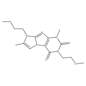 8-butyl-3-(2-methoxyethyl)-1,7-dimethyl-1H-imidazo[2,1-f]purine-2,4(3H,8H)-dione结构式