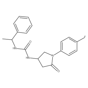 1-(1-(4-Fluorophenyl)-5-oxopyrrolidin-3-yl)-3-(1-phenylethyl)urea结构式