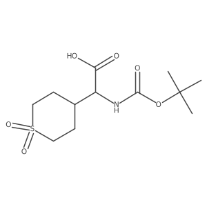 2h-Thiopyran-4-aceticacid,alpha-[[(1,1-dimethylethoxy)carbonyl]amino]tetrahydro-,1,1-dioxide,(s) Structure