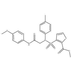 Methyl 3-[{2-[(4-methoxyphenyl)amino]-2-oxoethyl}(4-methylphenyl)sulfamoyl]thiophene-2-carboxylate Structure