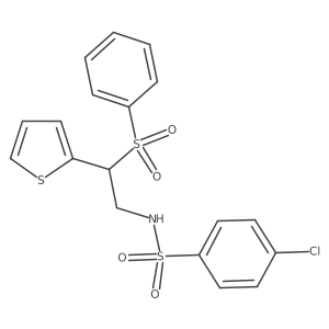 4-chloro-N-(2-(phenylsulfonyl)-2-(thiophen-2-yl)ethyl)benzenesulfonamide Structure