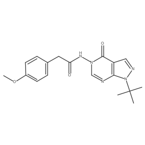 N-(1-(tert-butyl)-4-oxo-1H-pyrazolo[3,4-d]pyrimidin-5(4H)-yl)-2-(4-methoxyphenyl)acetamide结构式