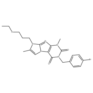 3-(4-bromobenzyl)-8-(3-ethoxypropyl)-1,7-dimethyl-1H-imidazo[2,1-f]purine-2,4(3H,8H)-dione结构式