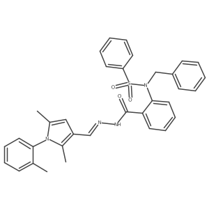 2-[(Phenylmethyl)(phenylsulfonyl)amino]benzoic acid 2-[[2,5-dimethyl-1-(2-methylphenyl)-1H-pyrrol-3-yl]methylene]hydrazide结构式
