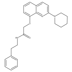N-phenethyl-2-((2-(piperidin-1-yl)quinolin-8-yl)oxy)acetamide结构式